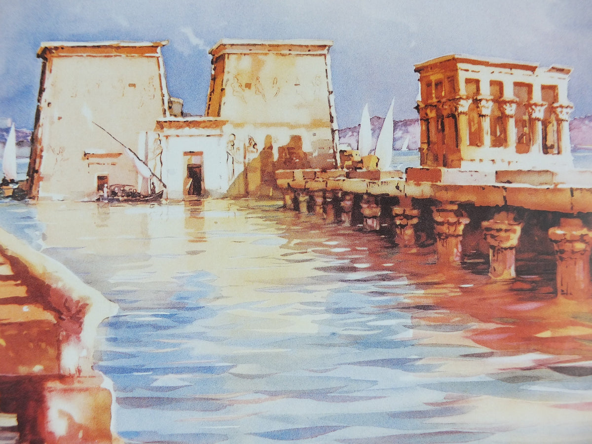 Egypt River Nile Travel Poster, Fellucas, Excursions in the Orient, Reprint, travel and tourism advertising, wall art decor 1990s
