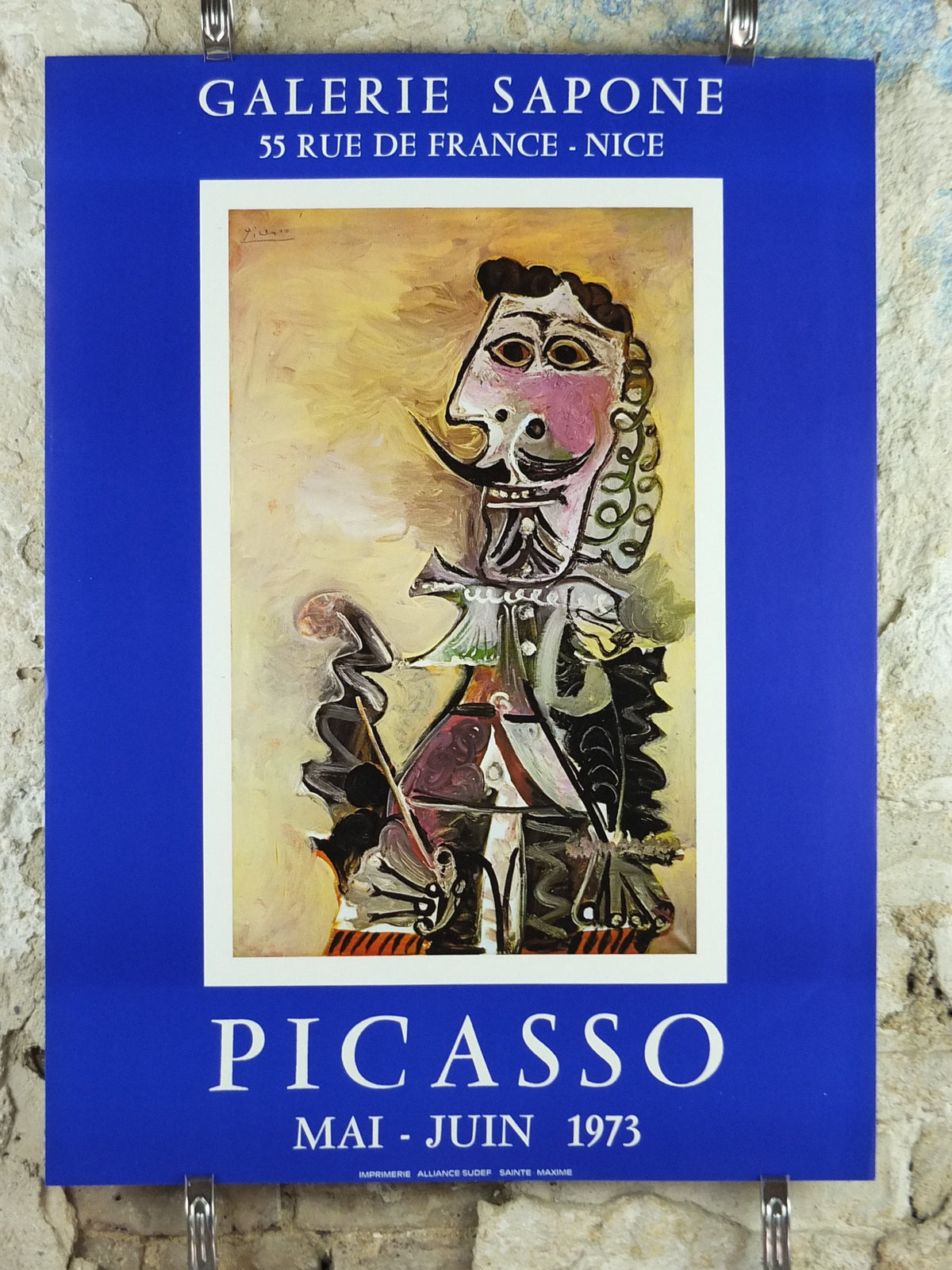 1973 Pablo Picasso Poster, Musketeer from circa 1968, Mousquetaire, Neo-Expressionism, amazing condition, Spanish painter, wall art, 1970s