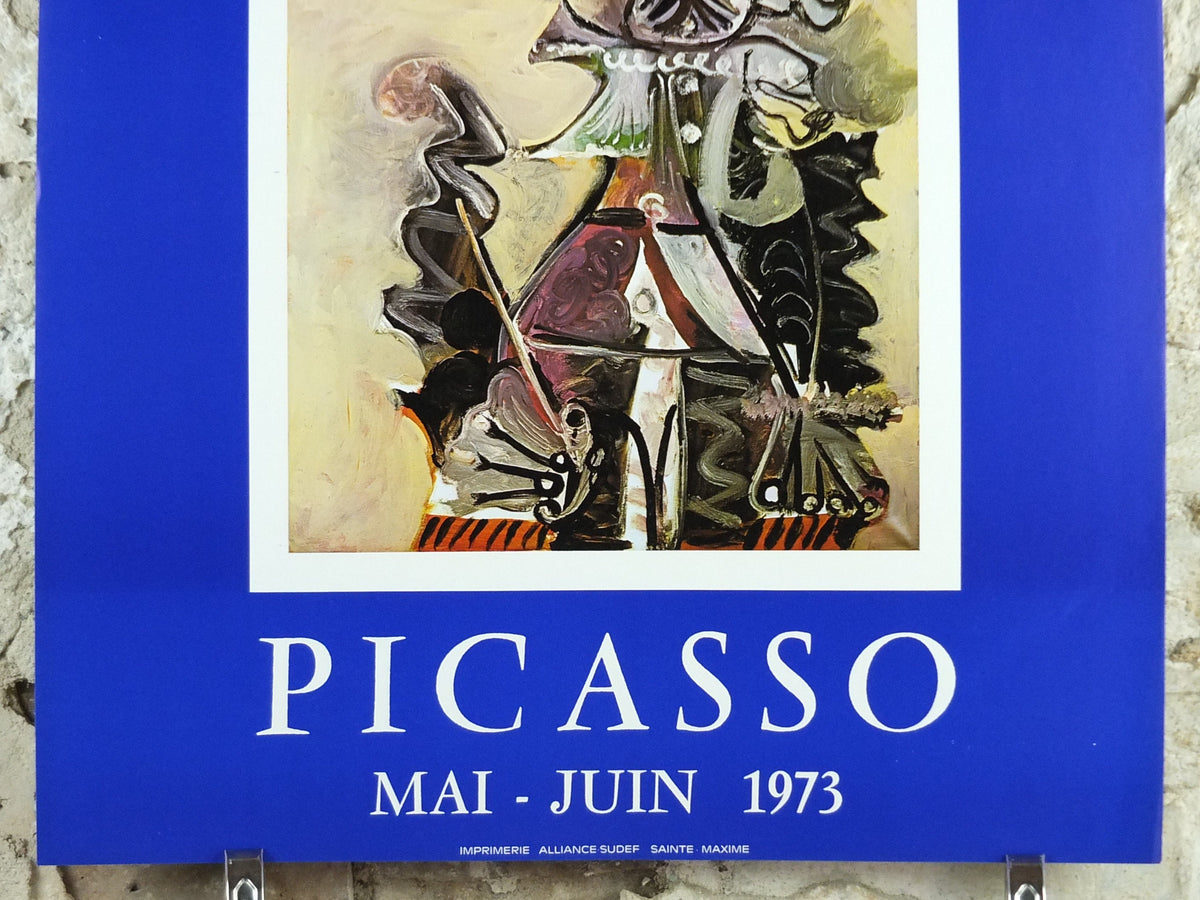 1973 Pablo Picasso Poster, Musketeer from circa 1968, Mousquetaire, Neo-Expressionism, amazing condition, Spanish painter, wall art, 1970s