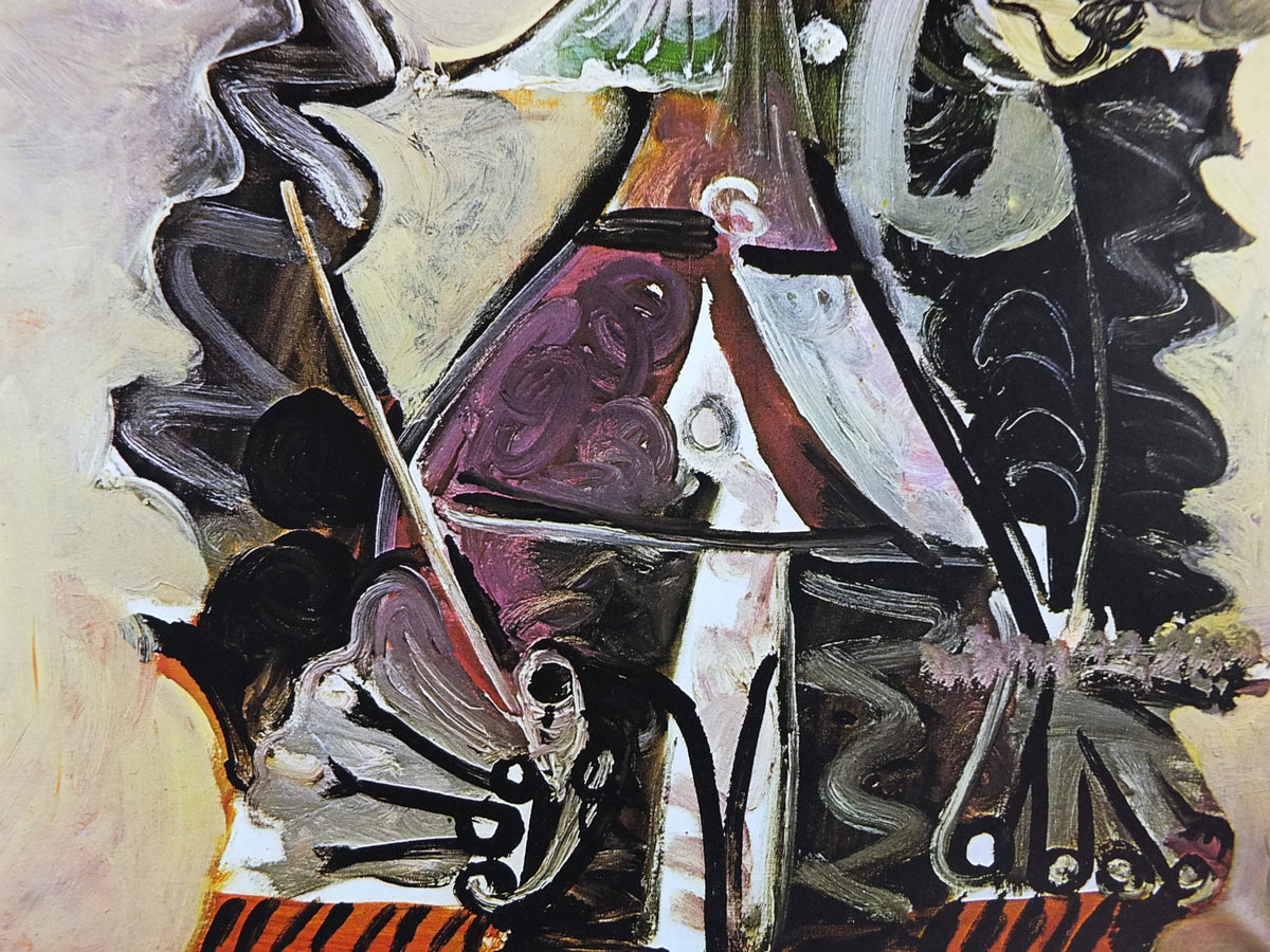 1973 Pablo Picasso Poster, Musketeer from circa 1968, Mousquetaire, Neo-Expressionism, amazing condition, Spanish painter, wall art, 1970s