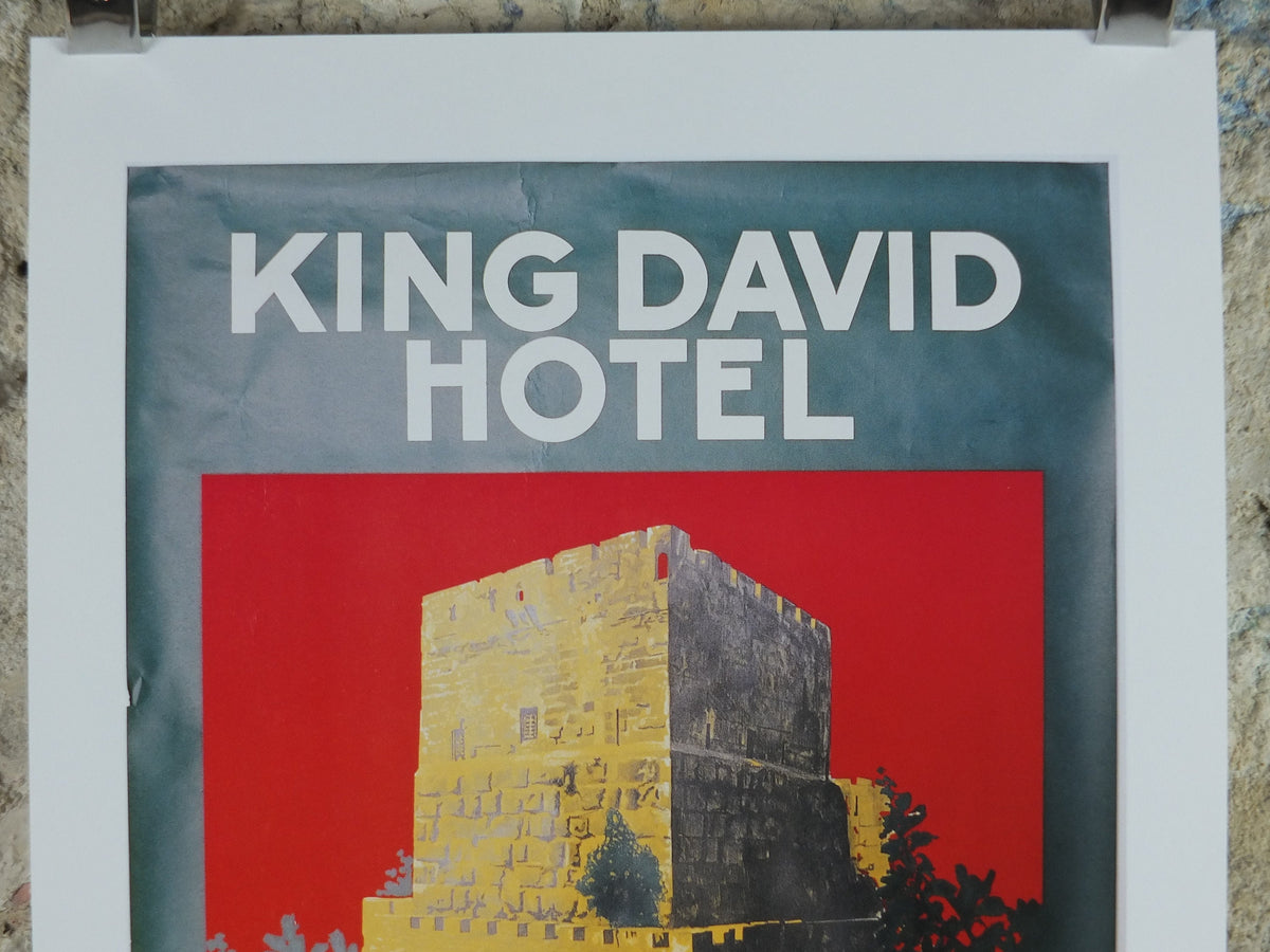 Jerusalem King David Hotel Travel Poster, Excursions in the Orient, Reprint, travel and tourism advertising, wall art decor 1990s