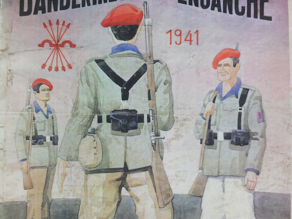 1941 Spanish WW2 Propoganda Poster, Bandarines de Enganche Divisionarios, Operation Barbarossa, wall art decor 1940s
