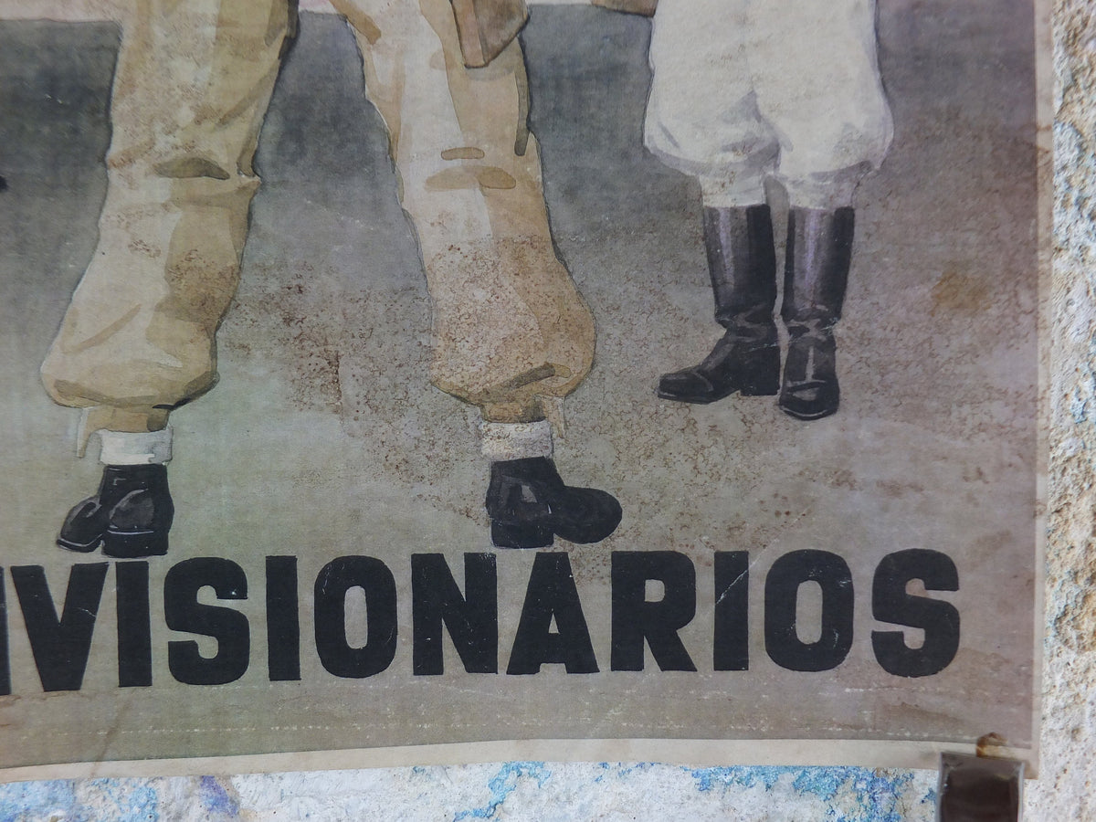 1941 Spanish WW2 Propoganda Poster, Bandarines de Enganche Divisionarios, Operation Barbarossa, wall art decor 1940s