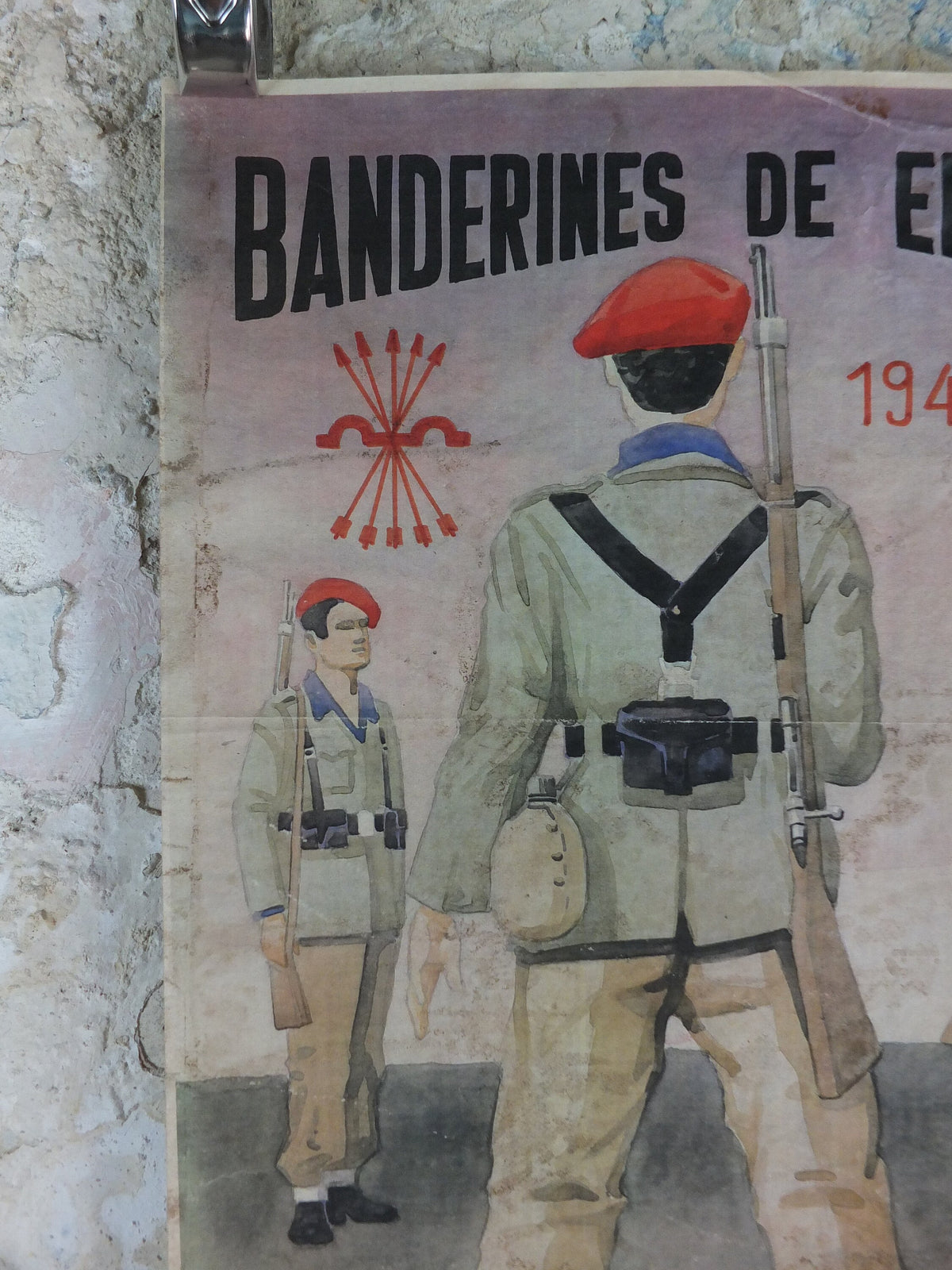 1941 Spanish WW2 Propoganda Poster, Bandarines de Enganche Divisionarios, Operation Barbarossa, wall art decor 1940s
