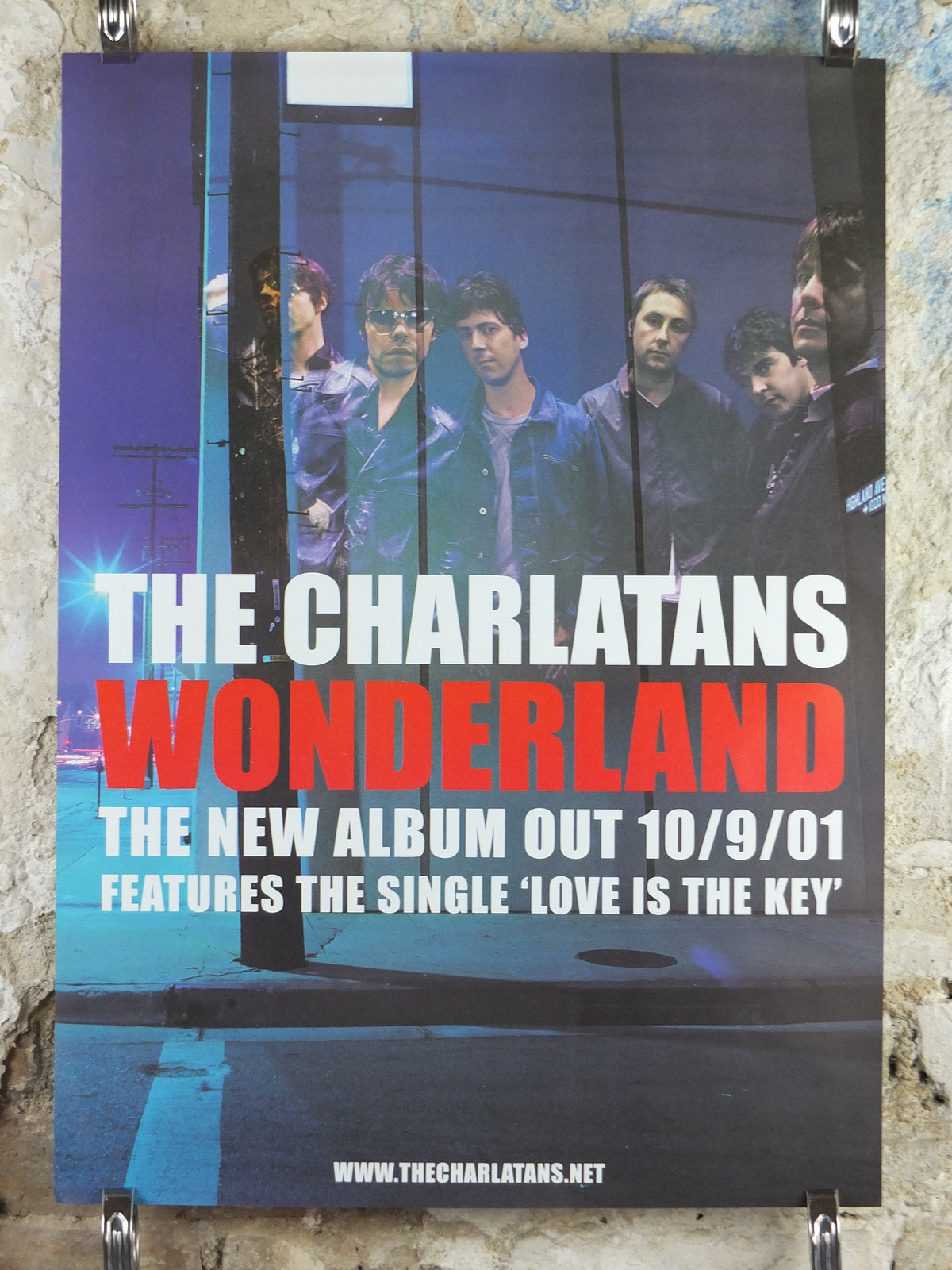 2001 The Charlatans Poster, Wonderland, Tim Burgess, Britpop, Alternative Madchester and Indie rock band, band music wall art