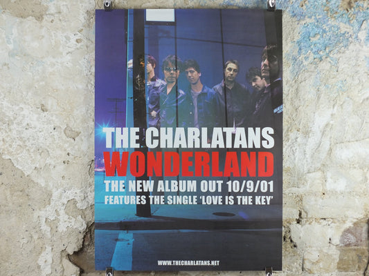 2001 The Charlatans Poster, Wonderland, Tim Burgess, Britpop, Alternative Madchester and Indie rock band, band music wall art