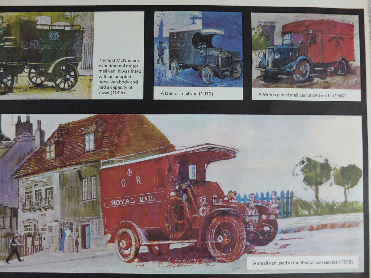 1966 History of Mail Transport Poster, Motors and Vehicles, GPO, General Post Office, by Michael Heslop, Royal Mail, SPWDC3, decor wall art