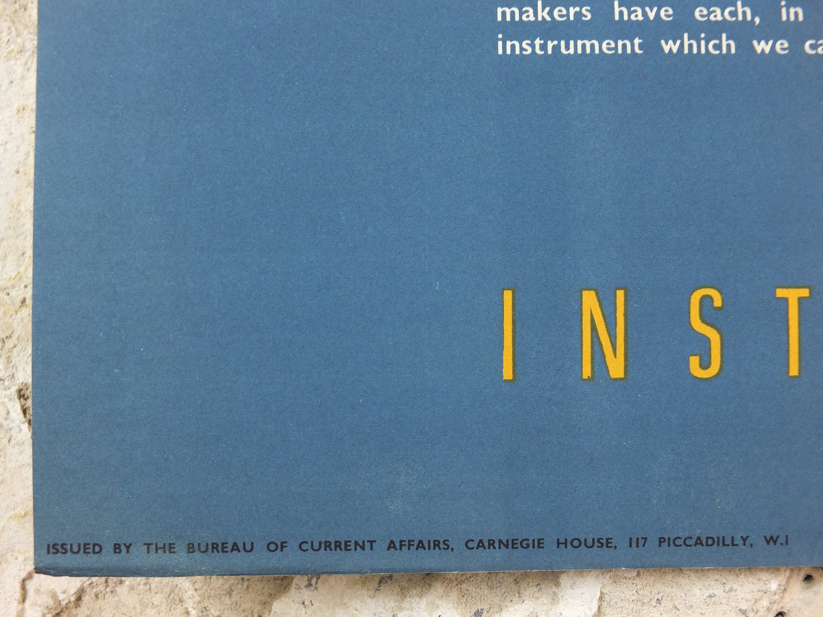 Vintage Instruments of the Orchestra Poster, Strings, Woodwind, Brass, Percussion, classical music wall art decor