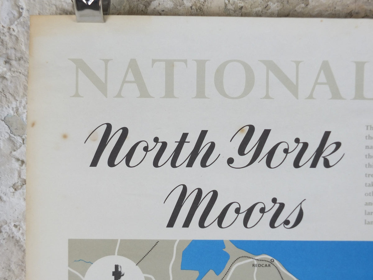 1970 North York Moors Poster, National Parks, Yorkshire, Cleveland Way, Carlton Bank, Travel and Tourism, walking trail, wall art decor