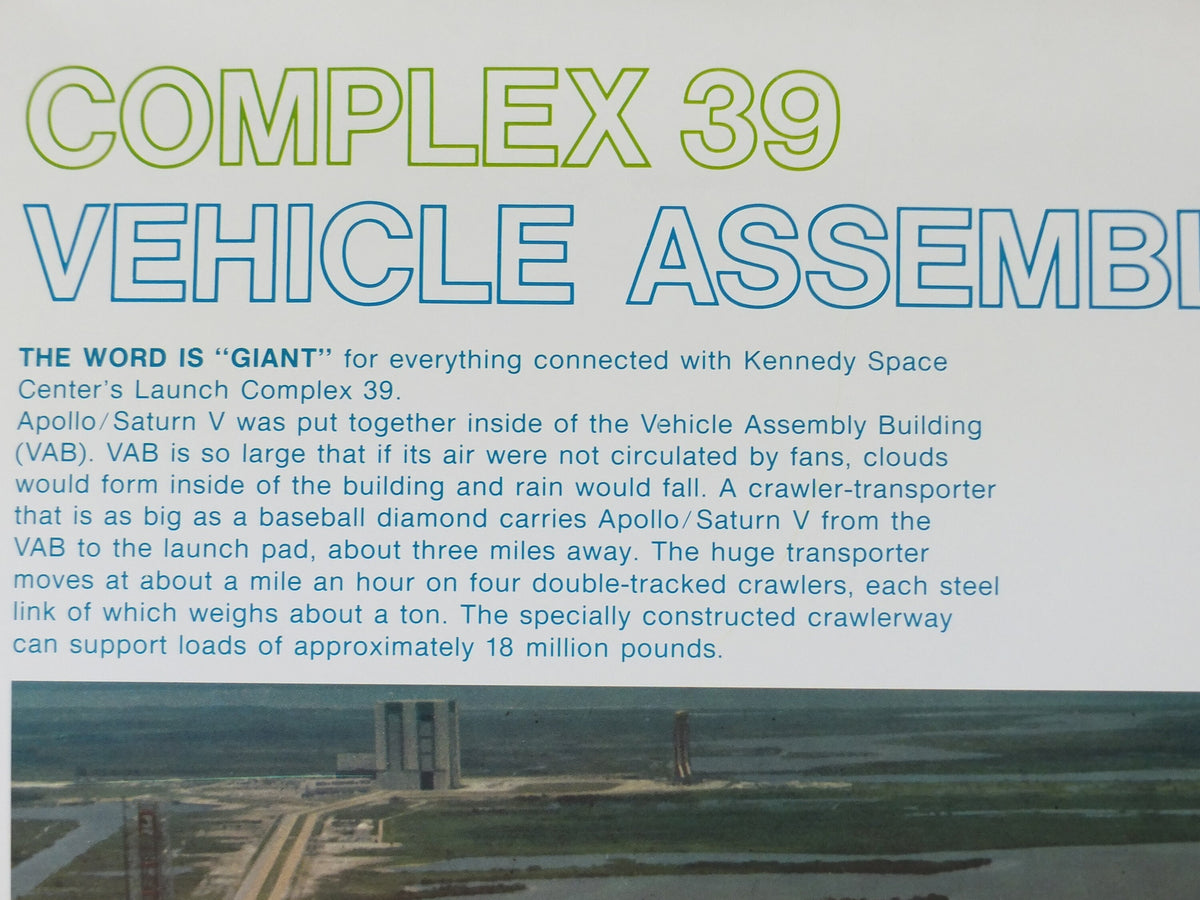1969 NASA Apollo Complex 39 Poster, the Vehicle Assembly Building from Moon landings, Apollo Program, Kennedy Space Center, wall art decor