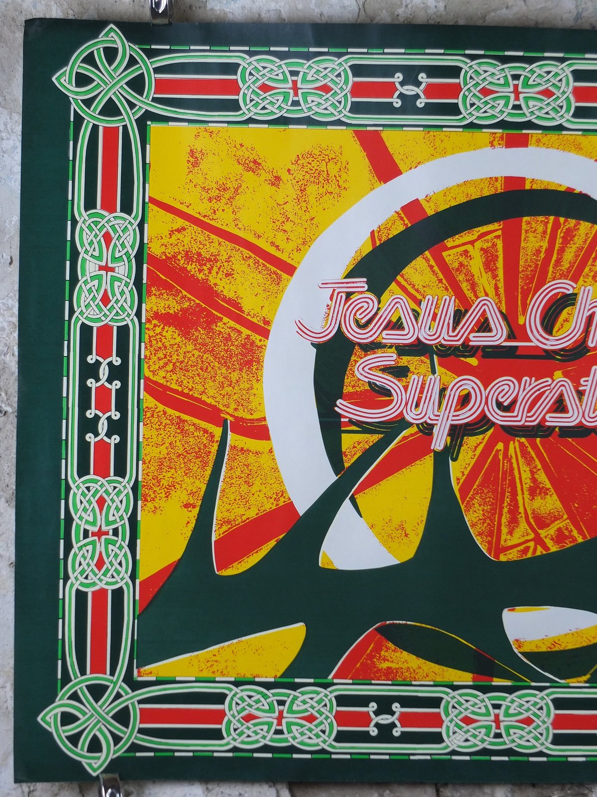 Jesus Christ Superstar Poster, 1970s, Crown of Thorns, halo, celtic design, from the Theatre Royal, theatre memorabilia, wall art decor