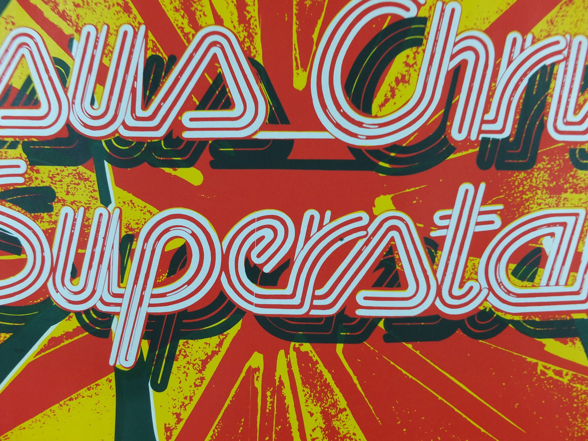 Jesus Christ Superstar Poster, 1970s, Crown of Thorns, halo, celtic design, from the Theatre Royal, theatre memorabilia, wall art decor