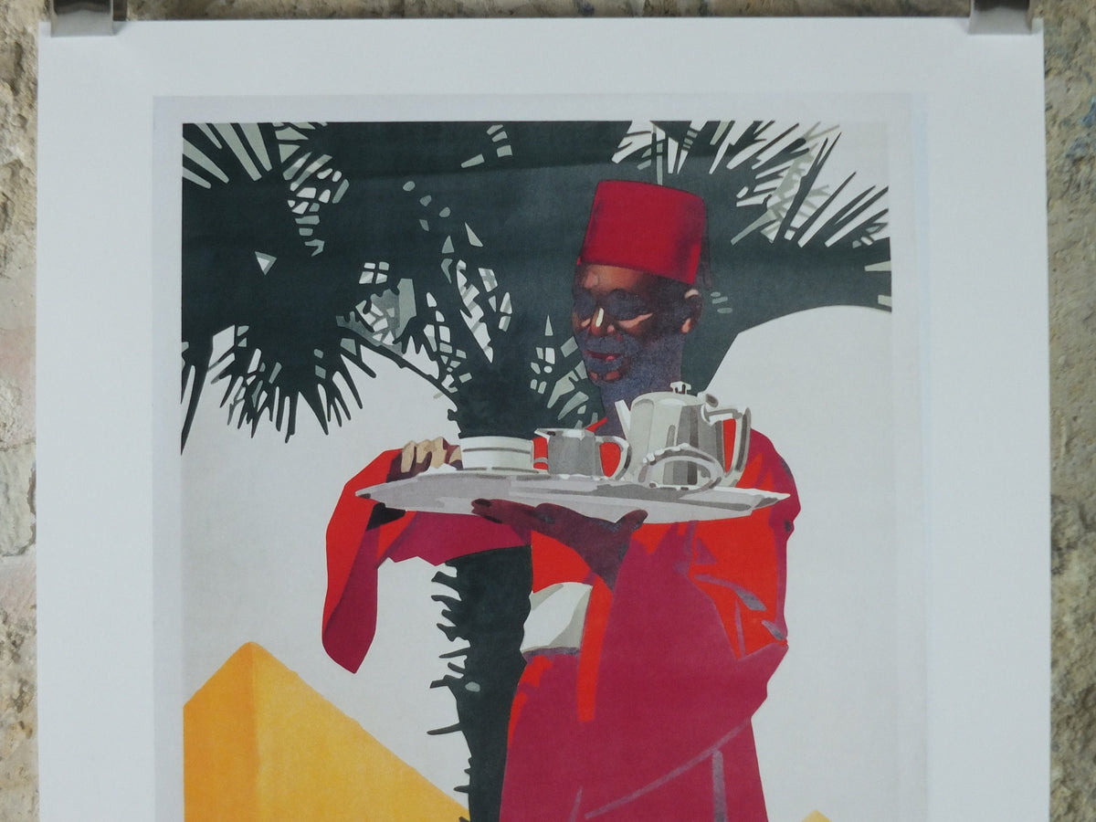 Egypt Pyramids Travel Poster, L'Egypt pour vos Vacances, Reprint, travel and tourism advertising, wall art decor 1990s