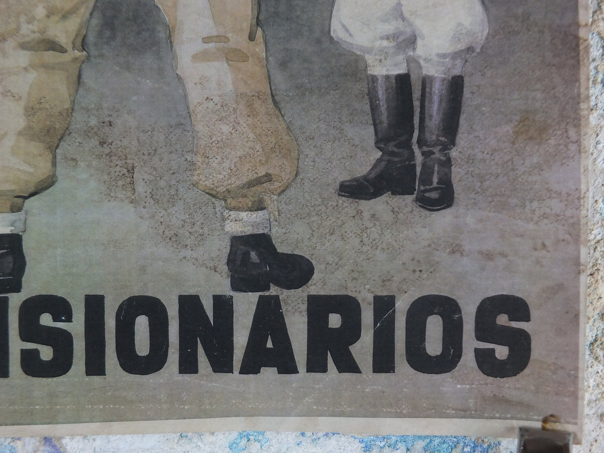 1941 Spanish WW2 Propoganda Poster, Bandarines de Enganche Divisionarios, Operation Barbarossa, wall art decor 1940s