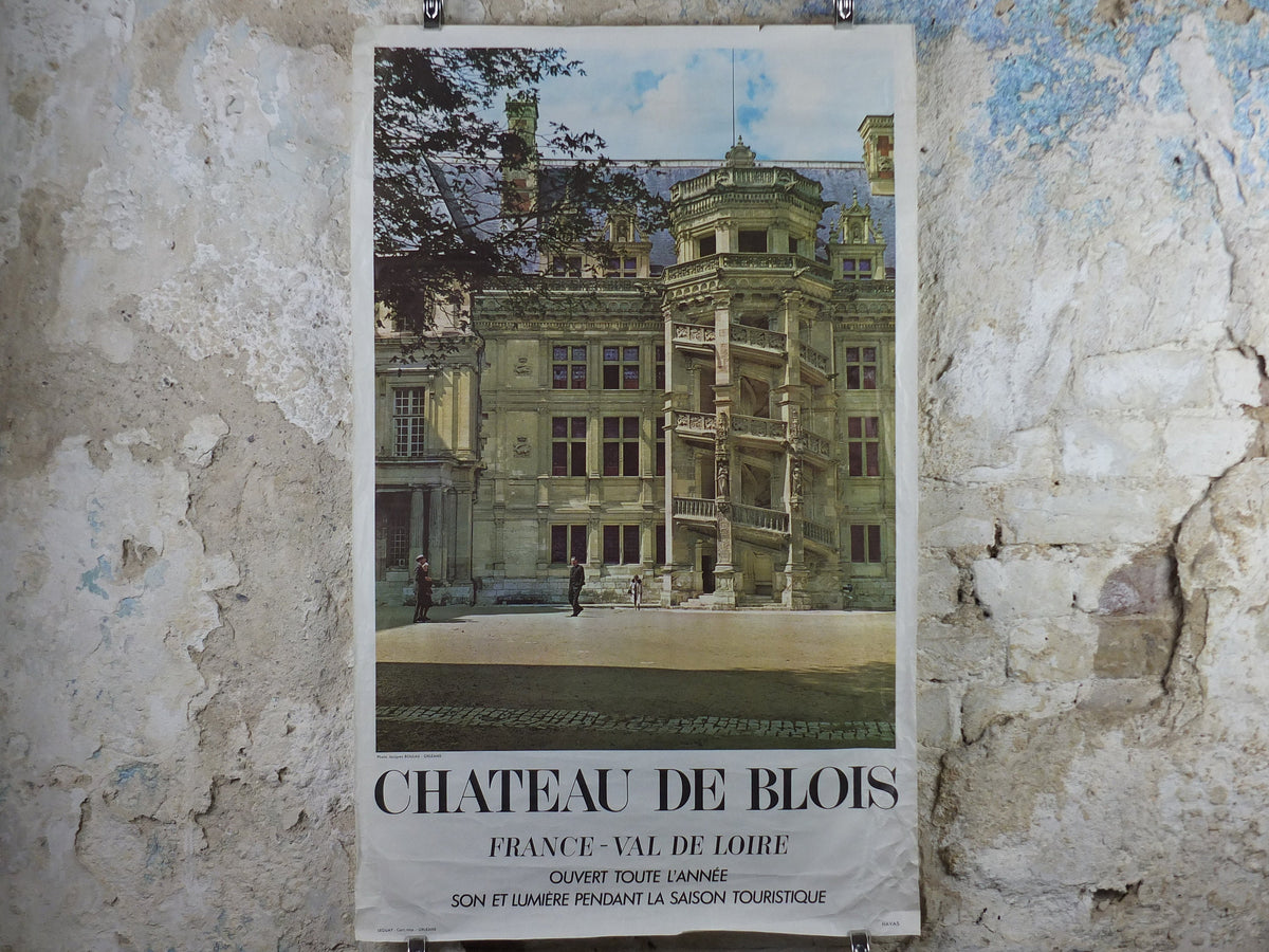 Loire Valley Travel Poster, "Chateau de Blois" by Jacques Boulas-Orleans, travel tourism, wall art decor