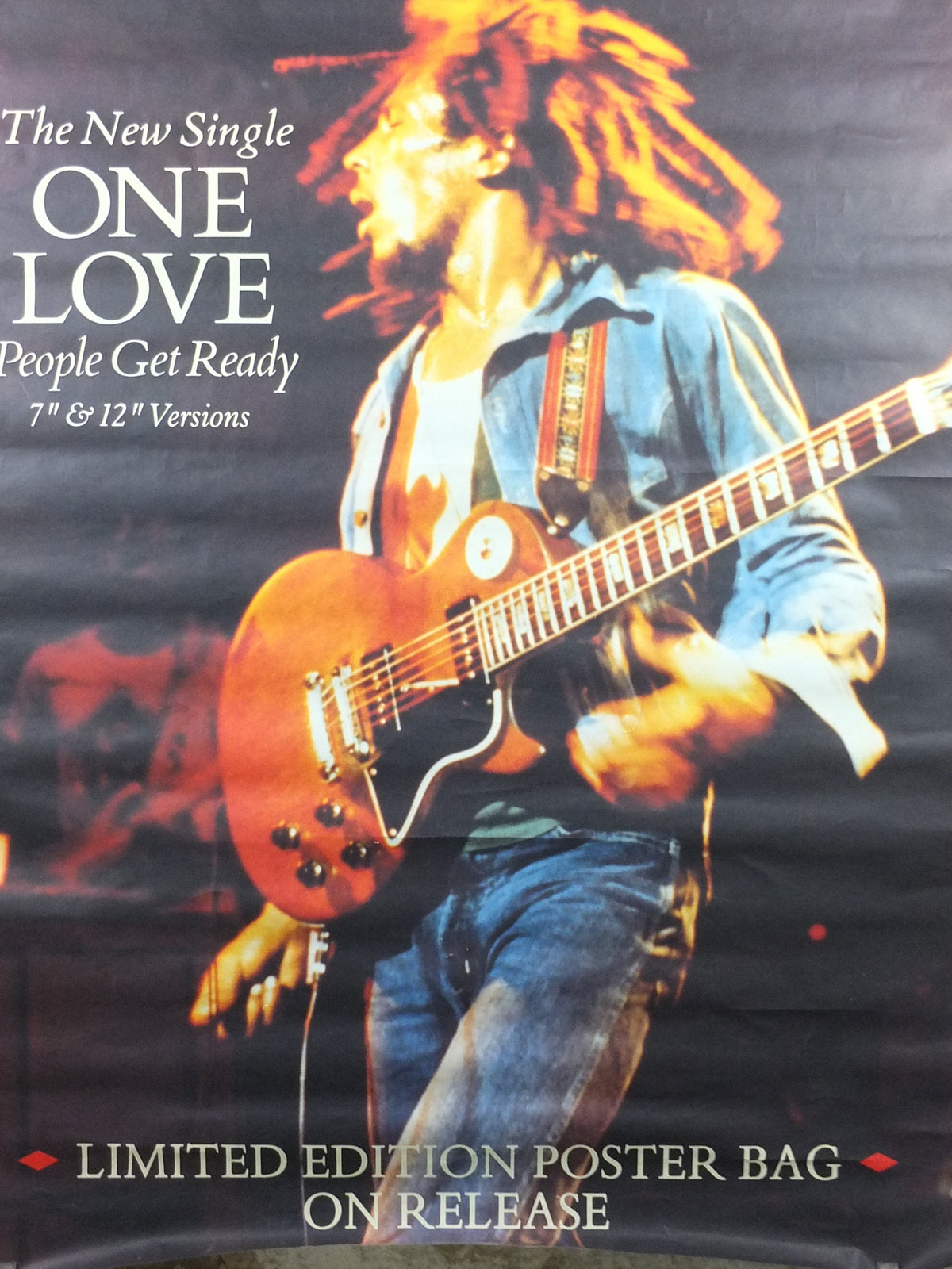 1984 Bob Marley and the Wailers Poster, One Love / People Get Ready from the album Exodus, very large, musical wall art decor