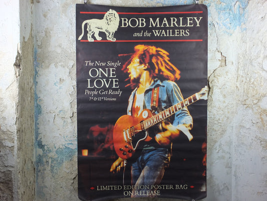 1984 Bob Marley and the Wailers Poster, One Love / People Get Ready from the album Exodus, very large, musical wall art decor