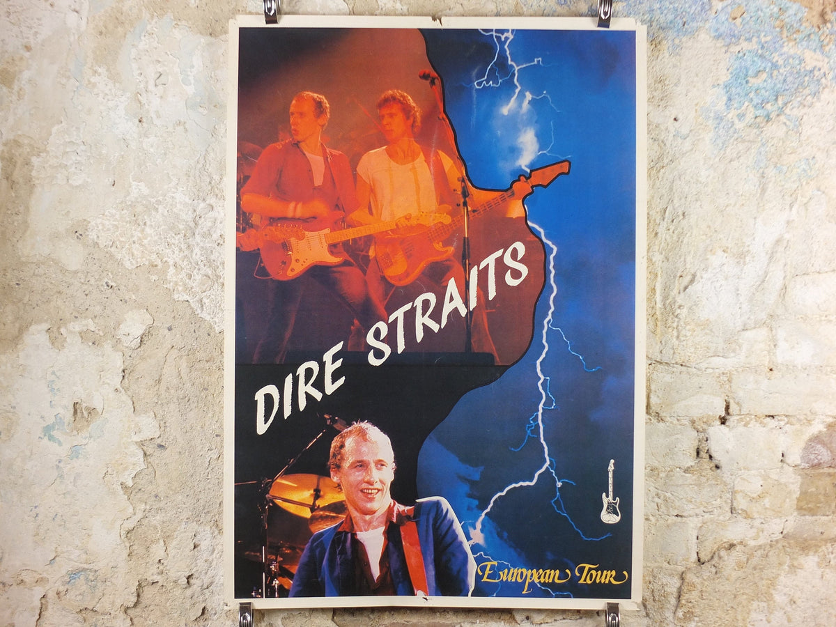 1992 Dire Straits European Tour Poster, Mark Knopfler, On Every Street, Brothers in Arms, musical wall art decor