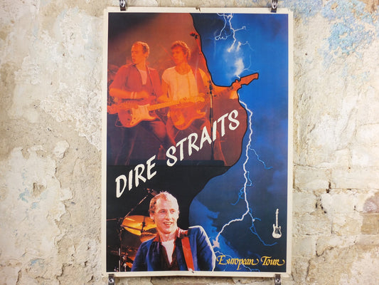 1992 Dire Straits European Tour Poster, Mark Knopfler, On Every Street, Brothers in Arms, musical wall art decor