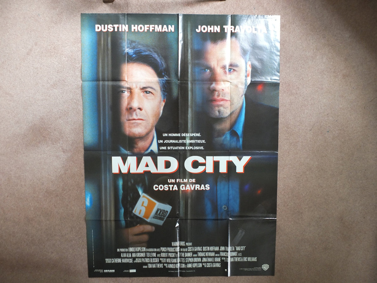 Original Vintage French Movie Poster Mad City 1997 wall art affiche de film John Travolta Dustin Hoffman