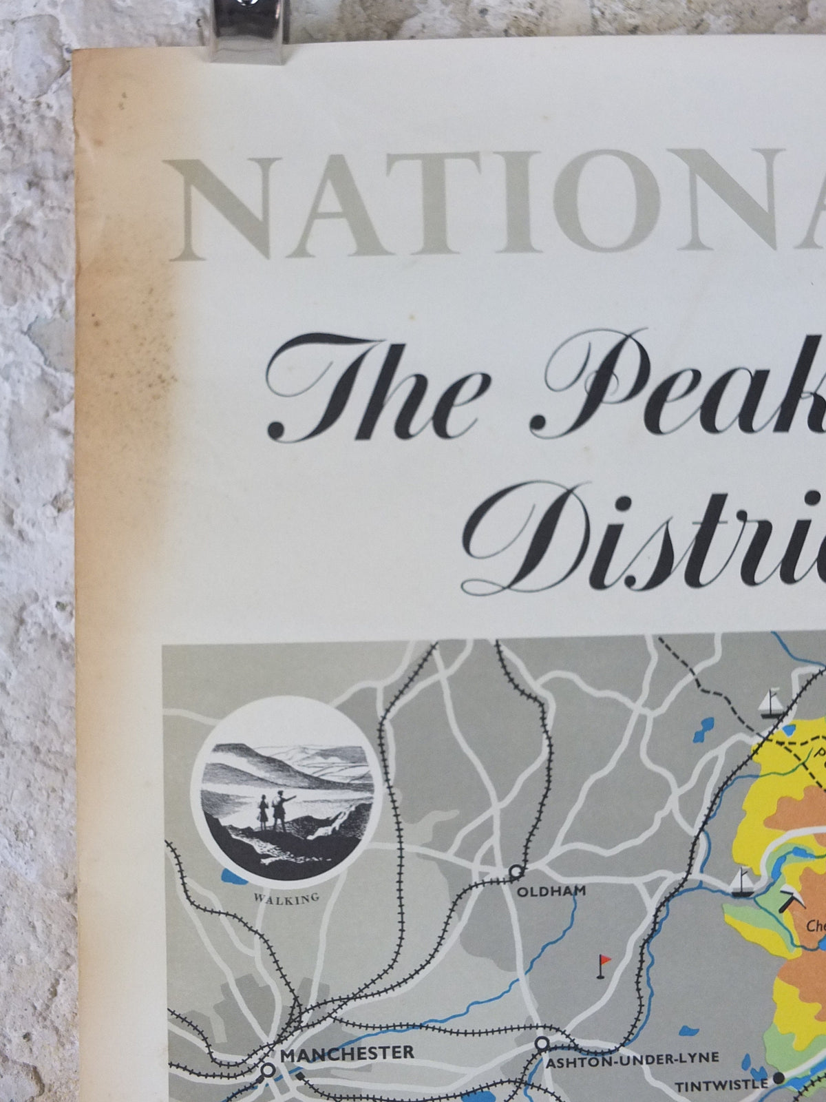 1968 Peak District Poster, National Parks, Pennines, Bakewell, Pennine Hills, Travel and Tourism, walking trail, wall art decor