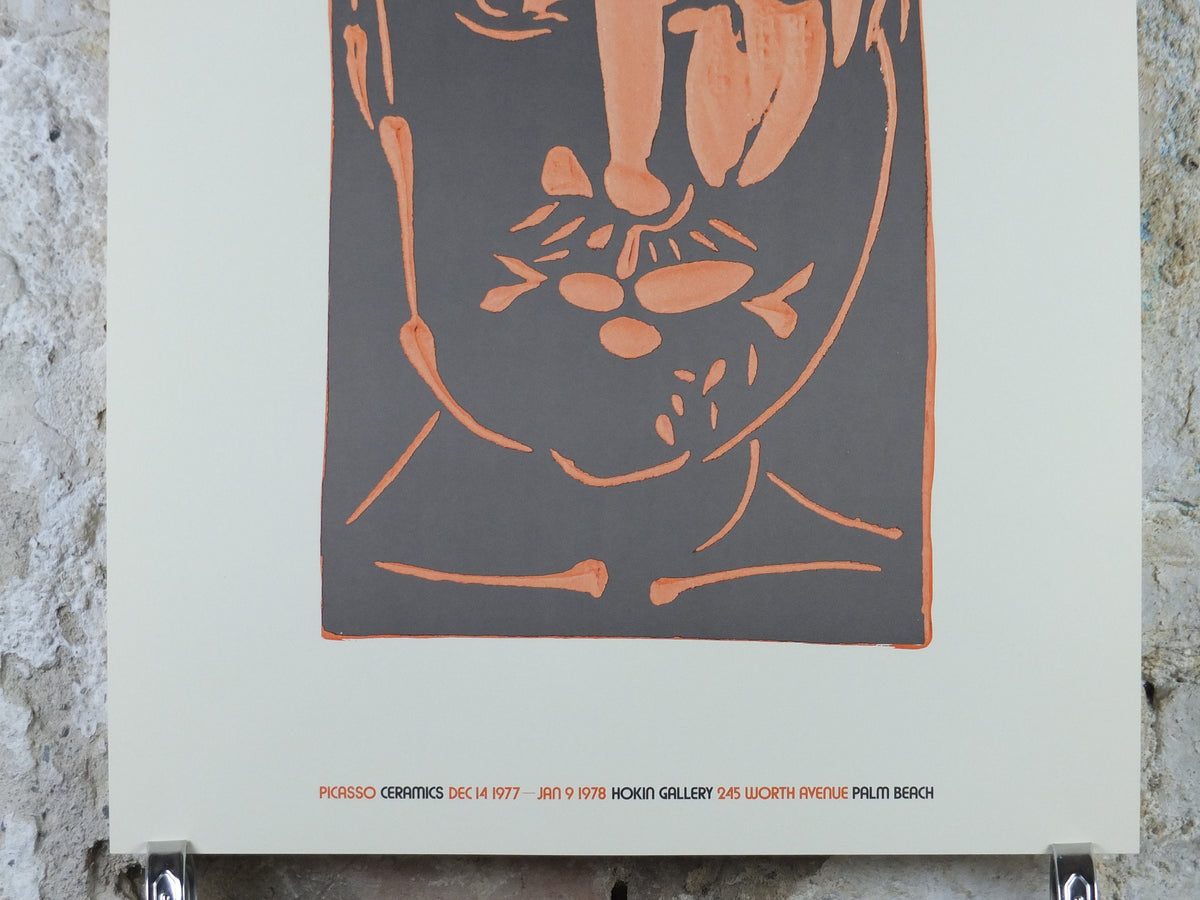 1977 Pablo Picasso Poster, Visage d'homme, Late Period Neo-Expressionism, amazing condition, Spanish painter, wall art, 1970s