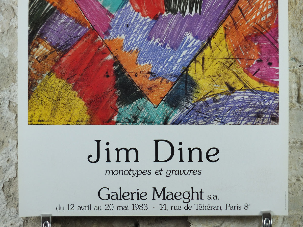 1983 Jim Dine Poster, Heart, Galerie Maeght, amazing condition, Pop Art and Neo Dada, gallery exhibition, wall art decor
