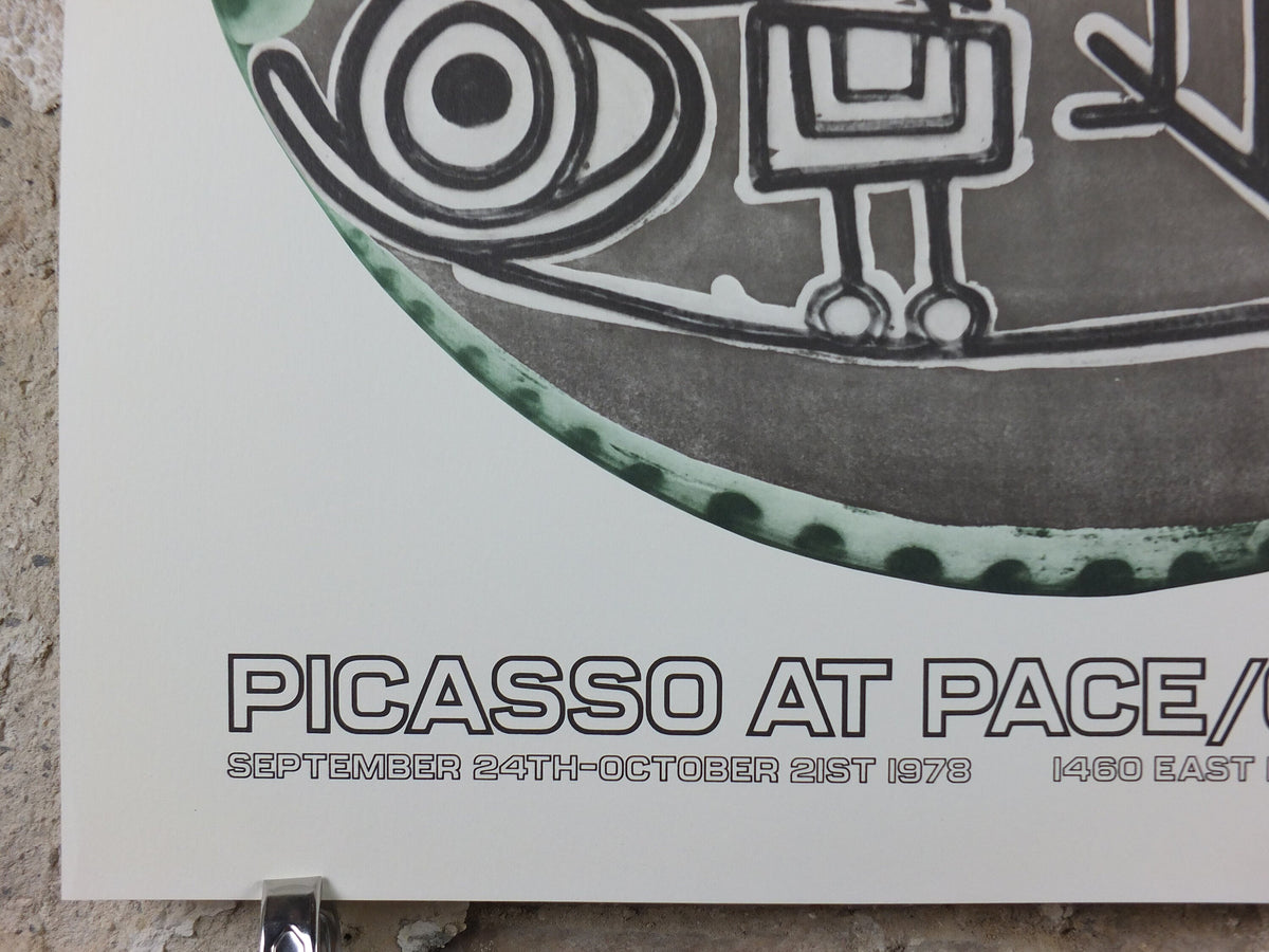 1978 Pablo Picasso Exhibition Poster, Jacqueline at her easel, Pace/Columbus, Dada Surrealism, artist gallery exhibition, wall art decor