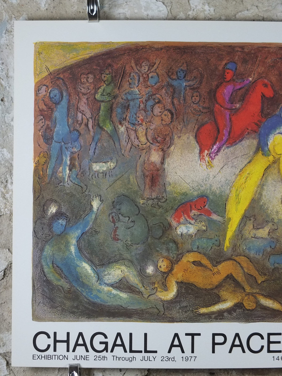 1977 Marc Chagall Poster, Abduction of Chloe, Pace Columbus Ohio, amazing condition, Cubism and Expressionism, gallery exhibition, wall art