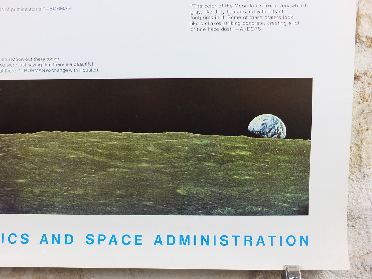 1969 NASA Apollo 8 Poster, Man's first direct close look at the Moon, Apollo Program, ISS laboratory, wall art decor