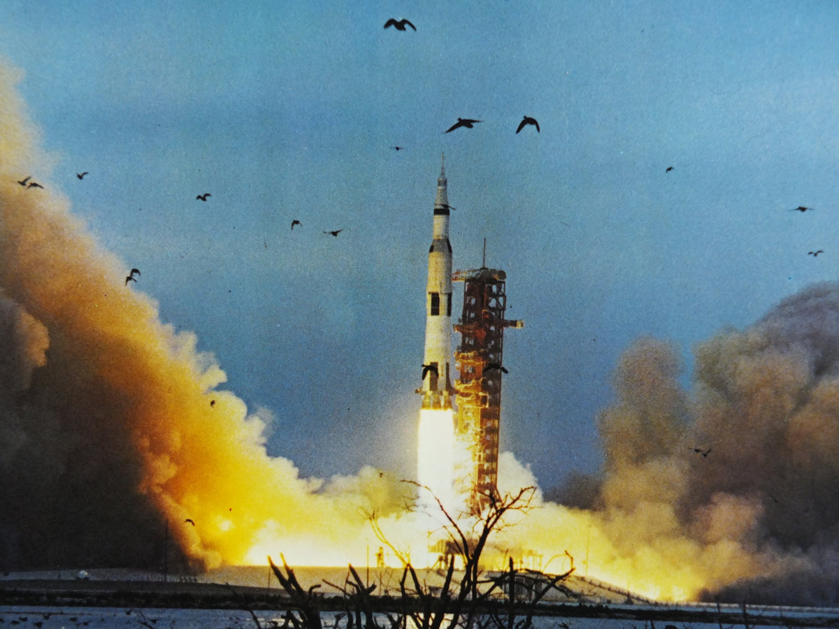 1969 NASA Apollo Saturn V Poster, the launch rocket used in the Moon landings, Apollo Program, Rocketry, wall art decor