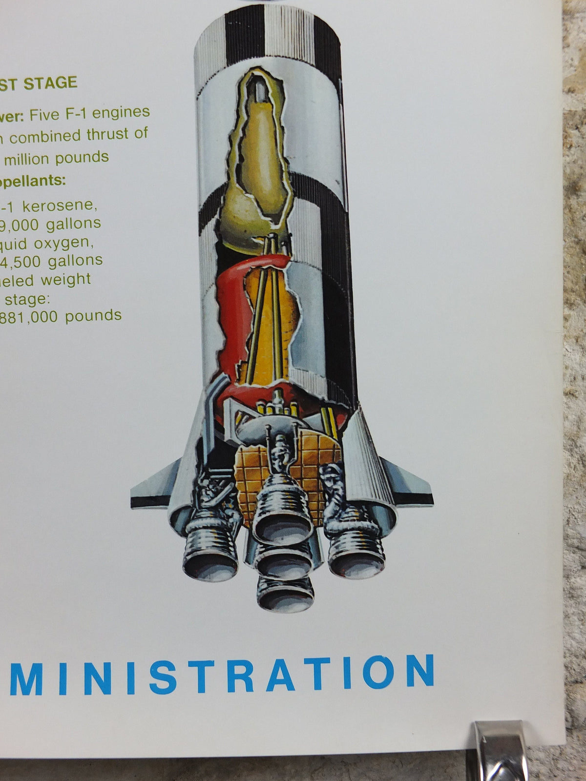 1969 NASA Apollo Saturn V Poster, the launch rocket used in the Moon landings, Apollo Program, Rocketry, wall art decor
