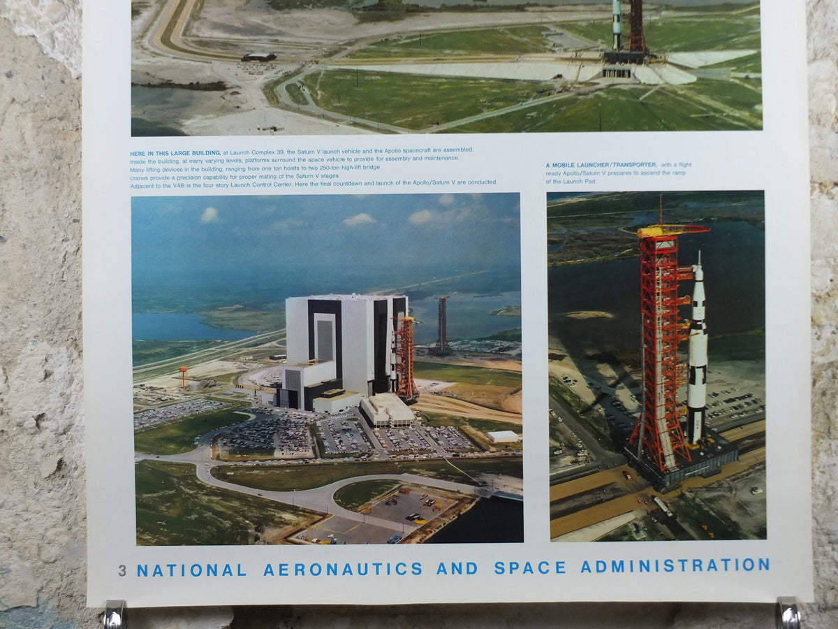 1969 NASA Apollo Complex 39 Poster, the Vehicle Assembly Building from Moon landings, Apollo Program, Kennedy Space Center, wall art decor