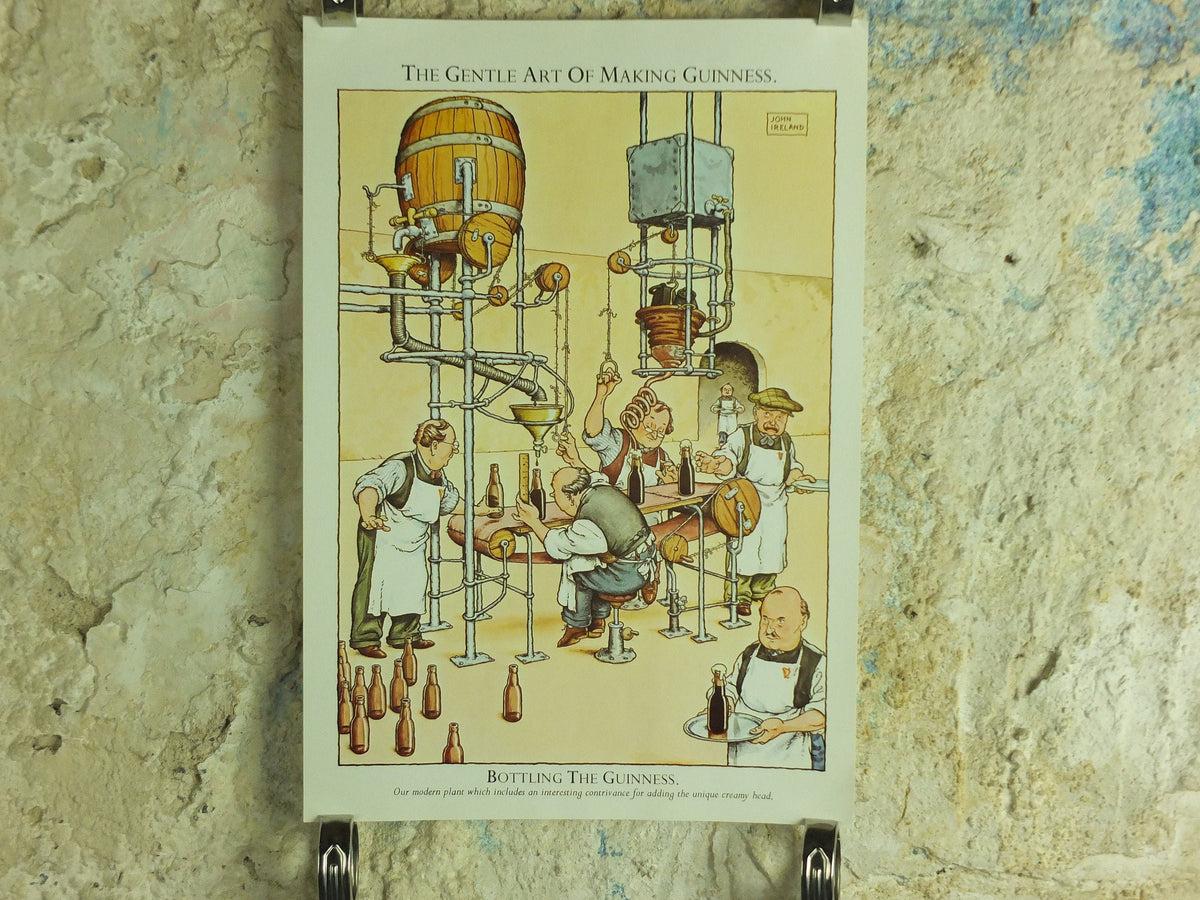 Original Vintage Gentle Art of Making Guinness Poster Bottling the Guinness advertising ale Irish stout beer print wall art retro 1980s