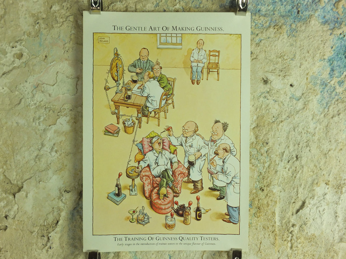Original Vintage Gentle Art of Making Guinness Poster Training of Quality Tester advertising ale Irish stout beer print wall art retro 1980s