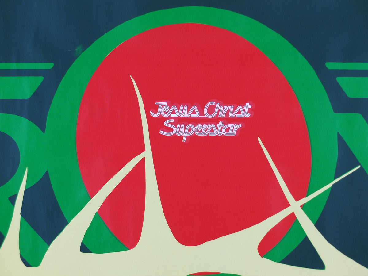 Jesus Christ Superstar Poster, 1970s, Crown of Thorns, halo, celtic design, from the Theatre Royal, theatre memorabilia, wall art decor