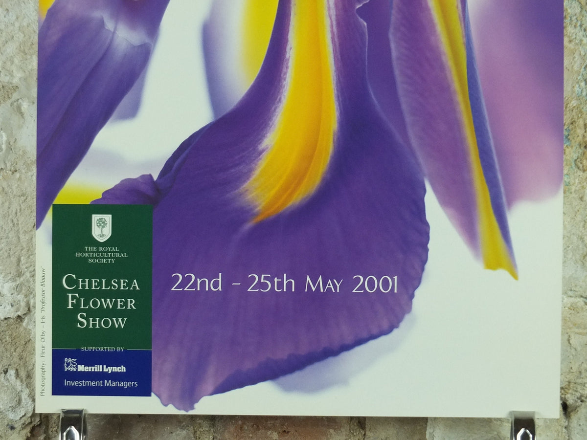 2001 RHS Chelsea Flower Show Poster, Iris, The Royal Horticultural Society, Garden botanical flora plants blooms, wall art decor
