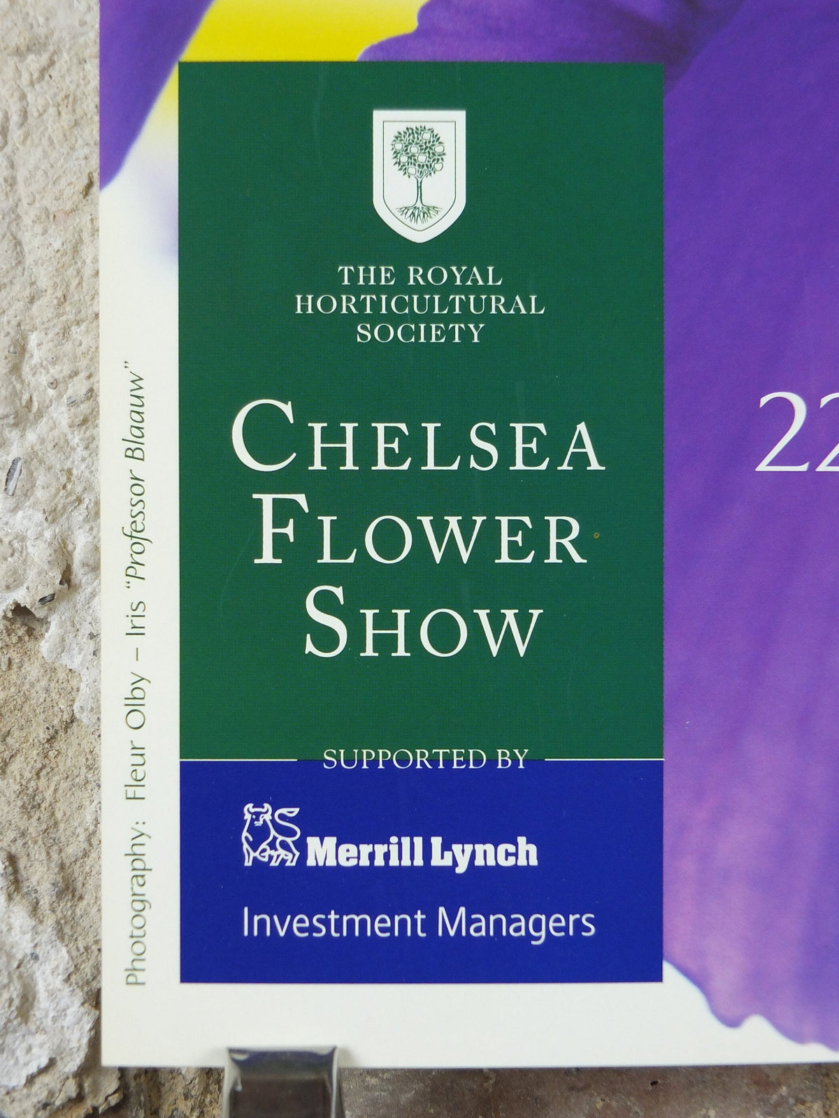 2001 RHS Chelsea Flower Show Poster, Iris, The Royal Horticultural Society, Garden botanical flora plants blooms, wall art decor