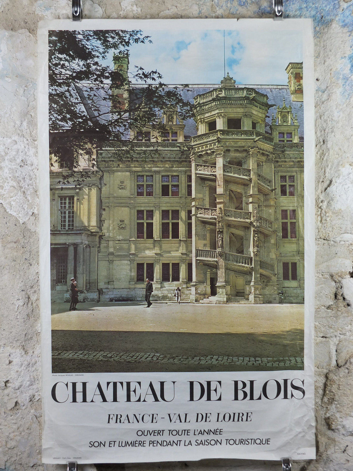 Loire Valley Travel Poster, "Chateau de Blois" by Jacques Boulas-Orleans, travel tourism, wall art decor