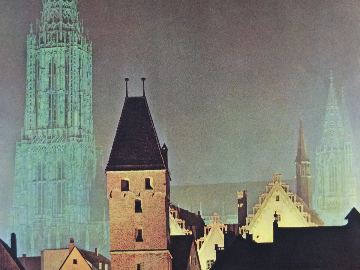 1960s Ulm Cathedral Germany Poster, the highest steeple in the world, Baden-Württemberg, travel tourism holiday vacation wall art decor
