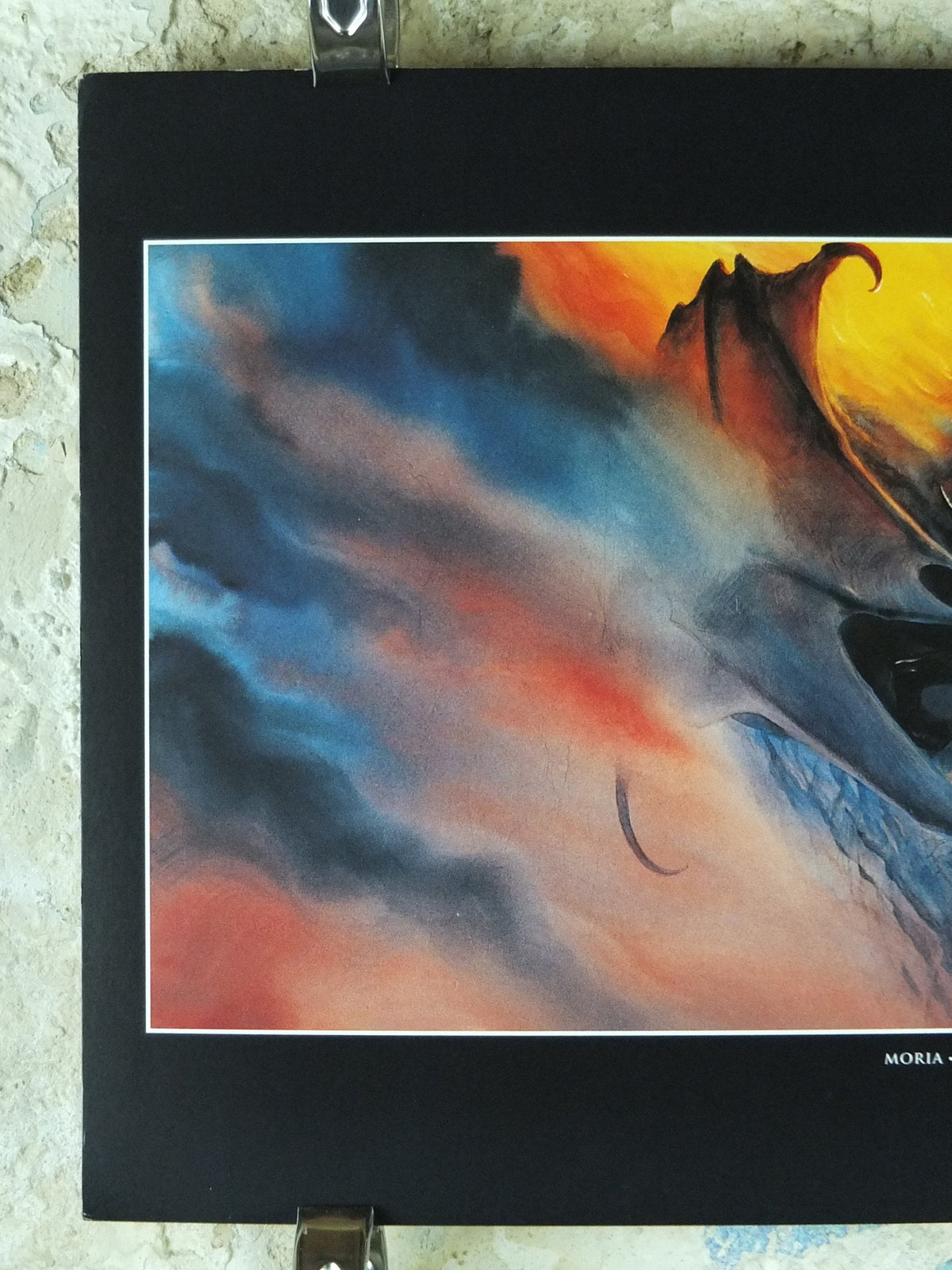 Vintage Gandalf and The Balrog by John Howe Poster, Tolkien, Lord of the Rings, Fellowship of the Ring, illustration print, wall art decor