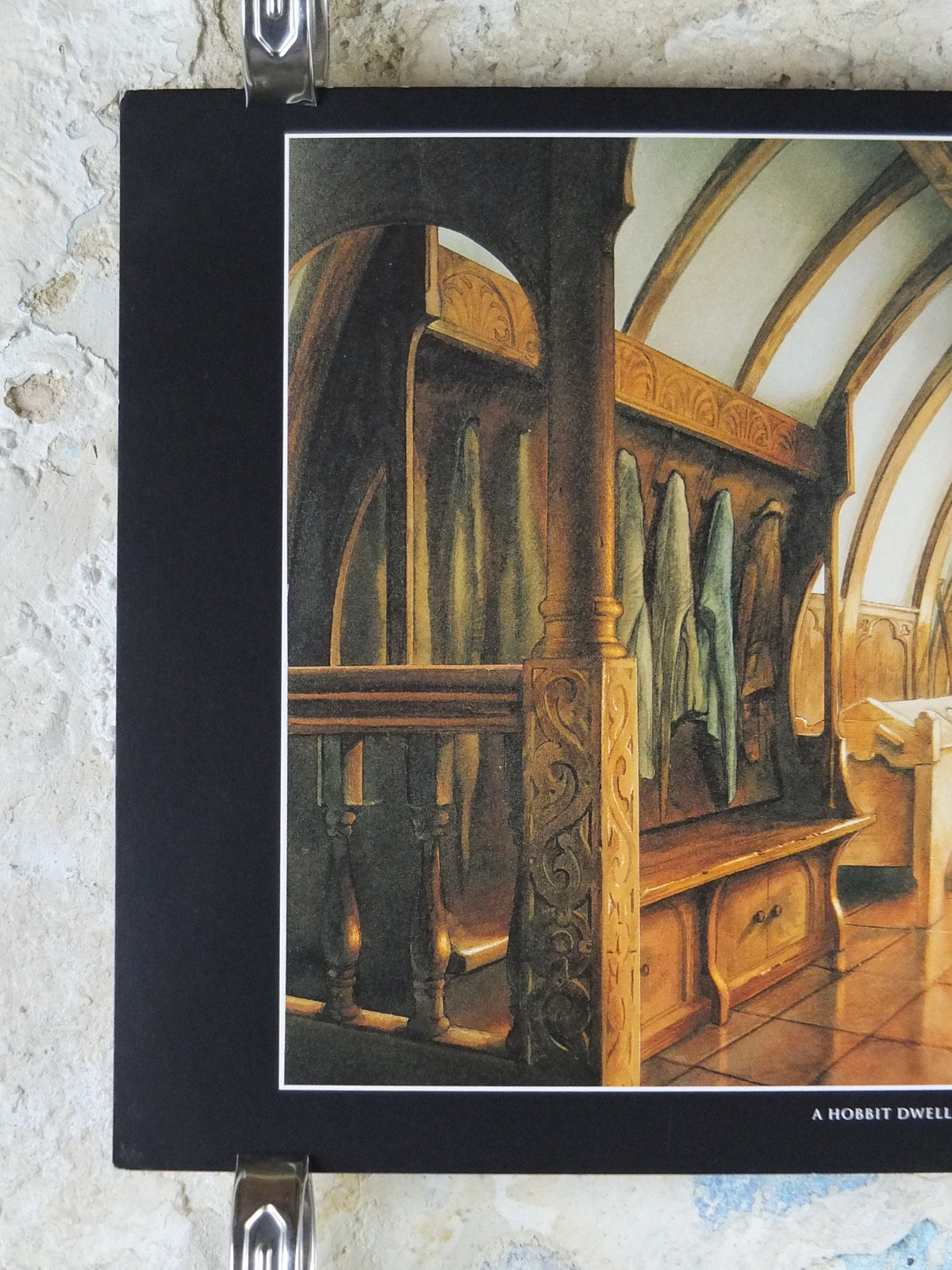 Vintage A Hobbit Dwelling by John Howe Poster, Bag End, Tolkien, Lord of the Rings, Fellowship of the Ring illustration print wall art decor