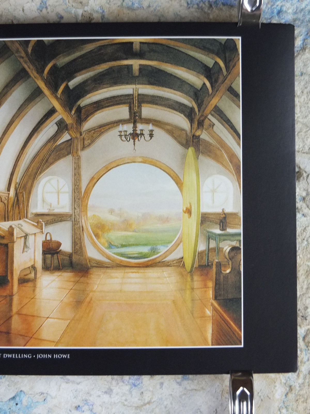 Vintage A Hobbit Dwelling by John Howe Poster, Bag End, Tolkien, Lord of the Rings, Fellowship of the Ring illustration print wall art decor