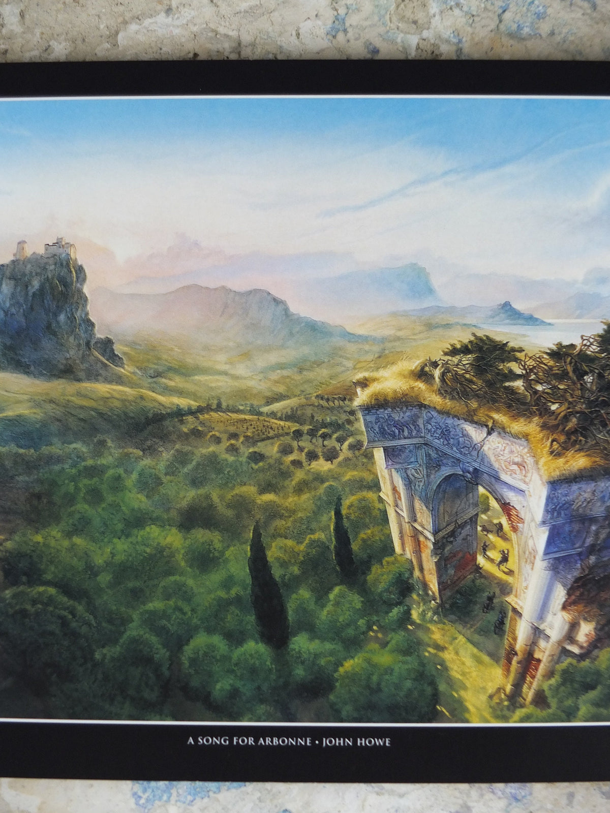 A Song for Arbonne Poster, by John Howe, Fantasy, Guy Gavriel Kay books, arch, Blaise of Corannos, illustration print, wall art decor