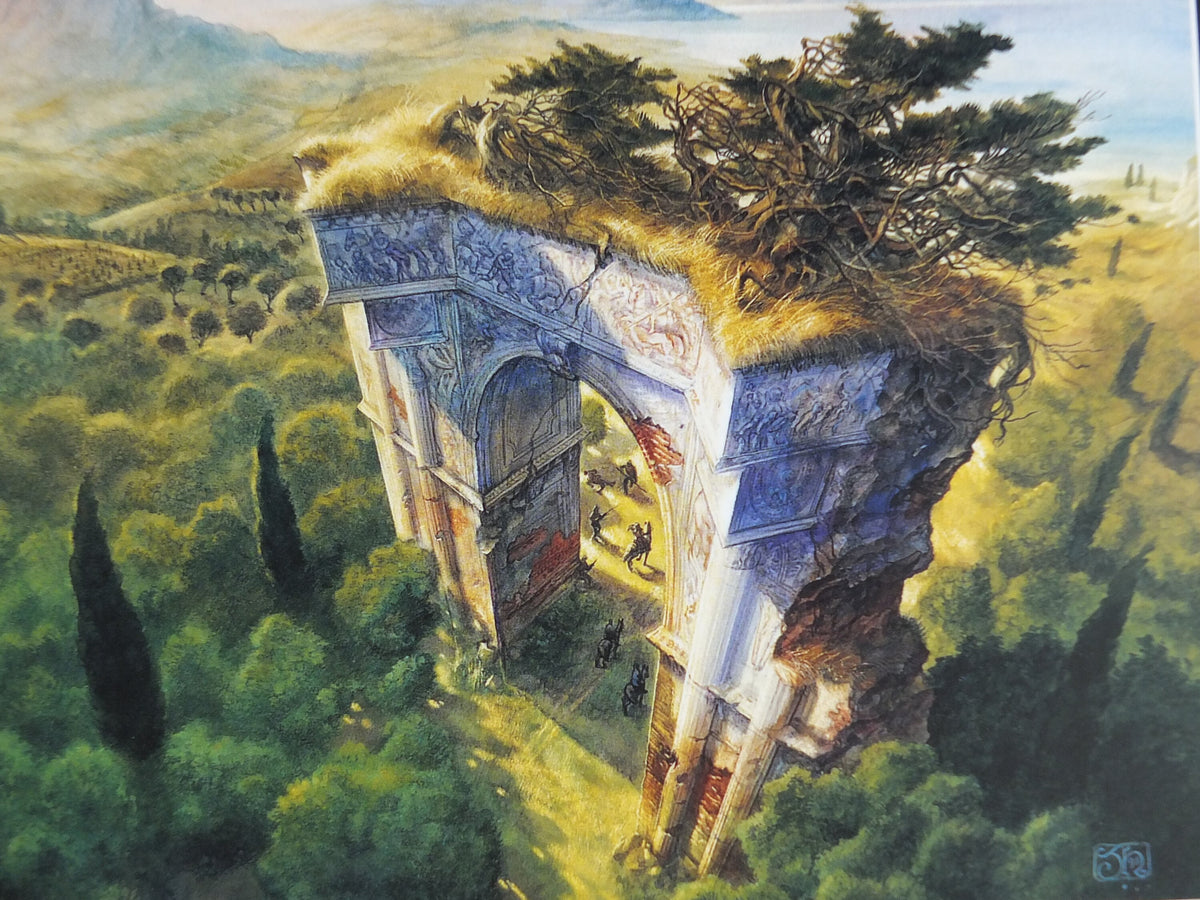 A Song for Arbonne Poster, by John Howe, Fantasy, Guy Gavriel Kay books, arch, Blaise of Corannos, illustration print, wall art decor
