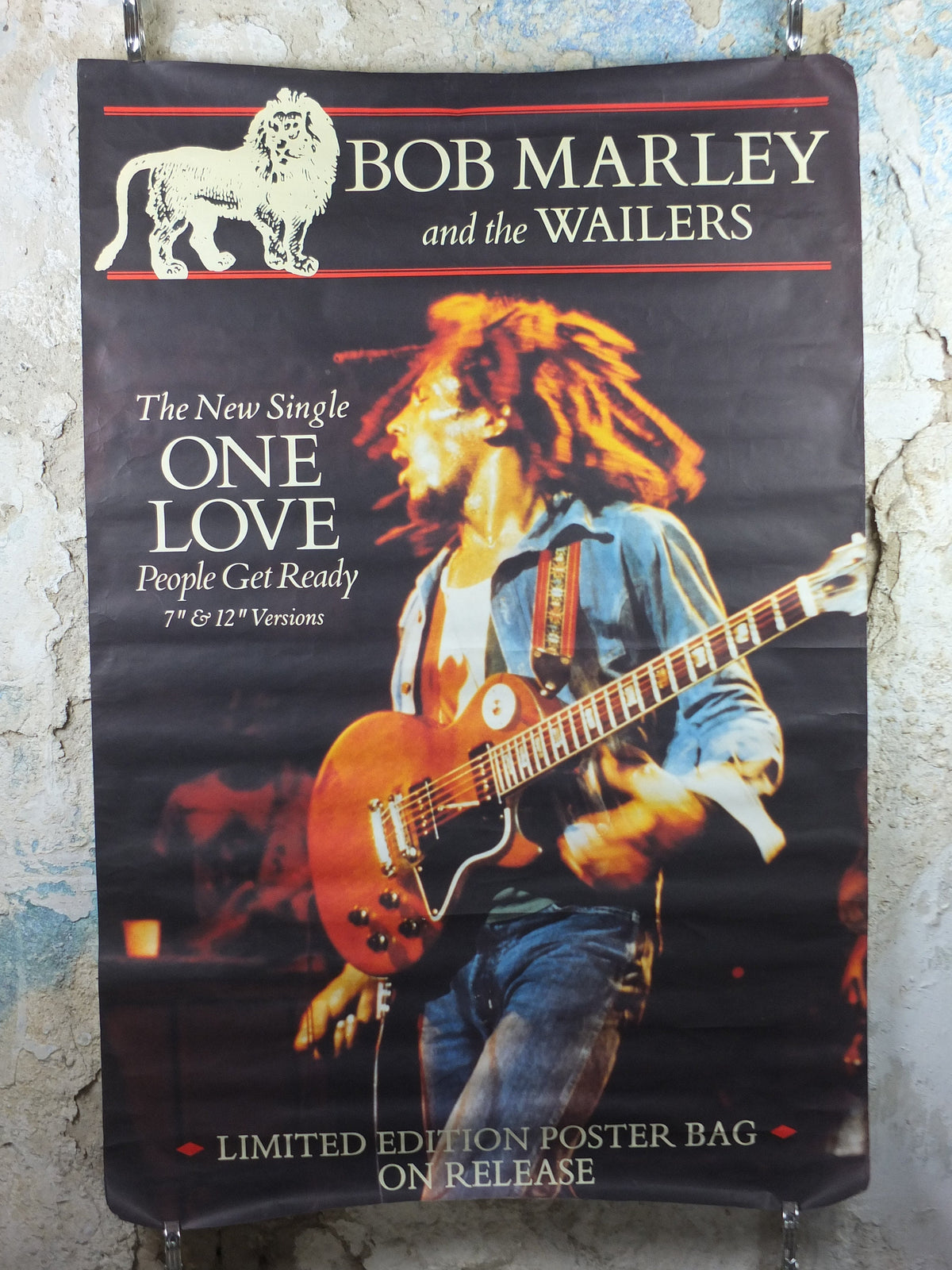 1984 Bob Marley and the Wailers Poster, One Love / People Get Ready from the album Exodus, very large, musical wall art decor