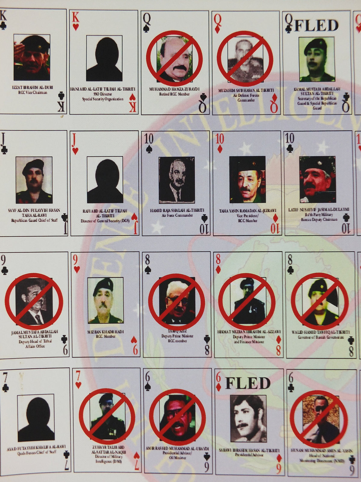 Original Iraq War Poster, Deck of Cards Most Wanted as of 16 May 2003, Gulf War, Operation Enduring Freedom, print wall art decor 2000s