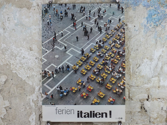 1960s Venice Travel Poster, St Marks Square, Piazza San Marco, Vintage Italian Venezia, travel tourism, holiday vacation, wall art decor