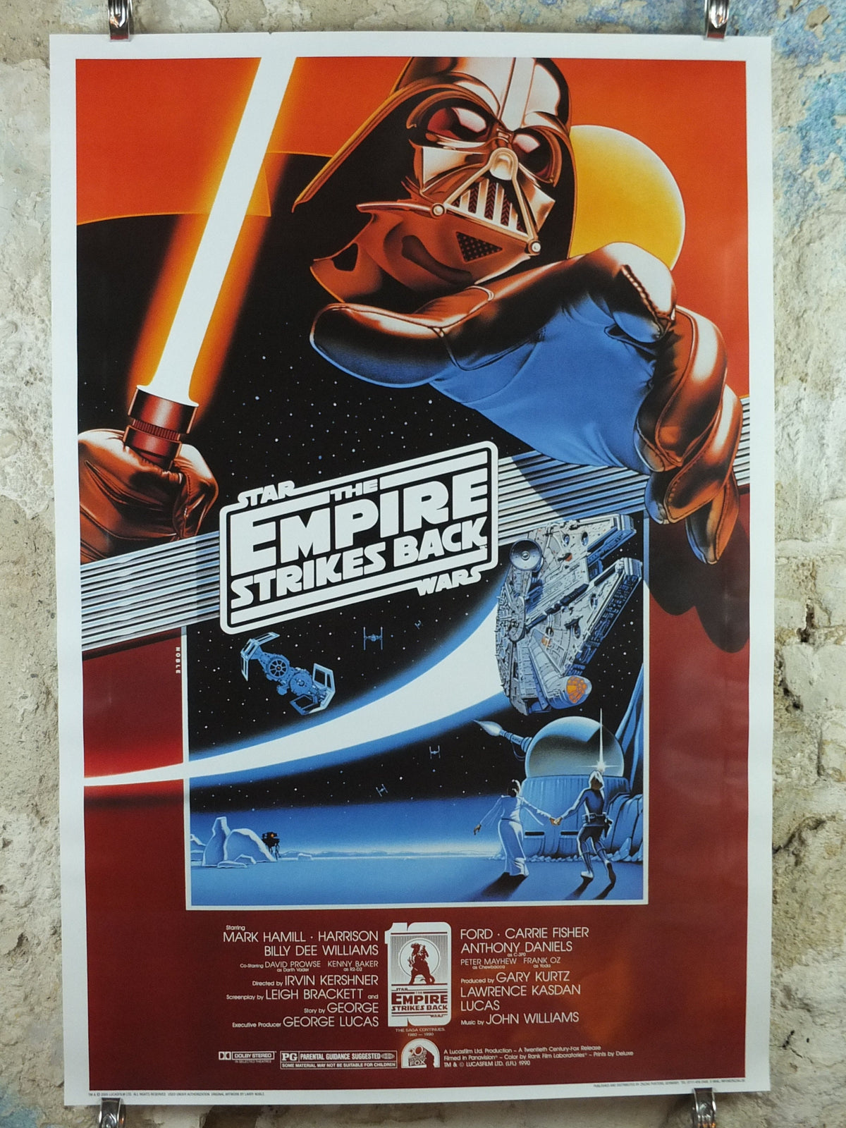 The Empire Strike Back Poster, Larry Noble's Star Wars, Zigzag Germany, Darth Vader, cinema film memorabilia, wall art decor