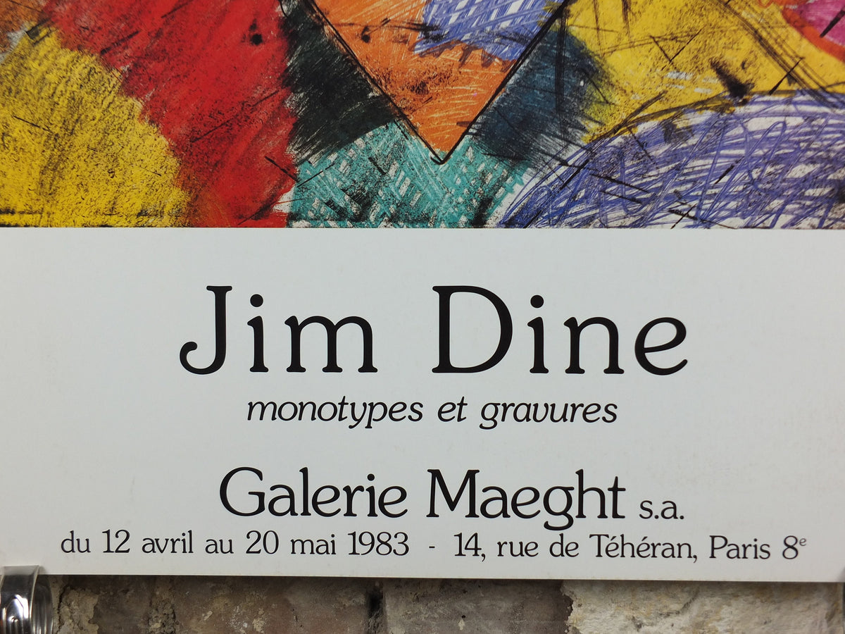 1983 Jim Dine Poster, Heart, Galerie Maeght, amazing condition, Pop Art and Neo Dada, gallery exhibition, wall art decor